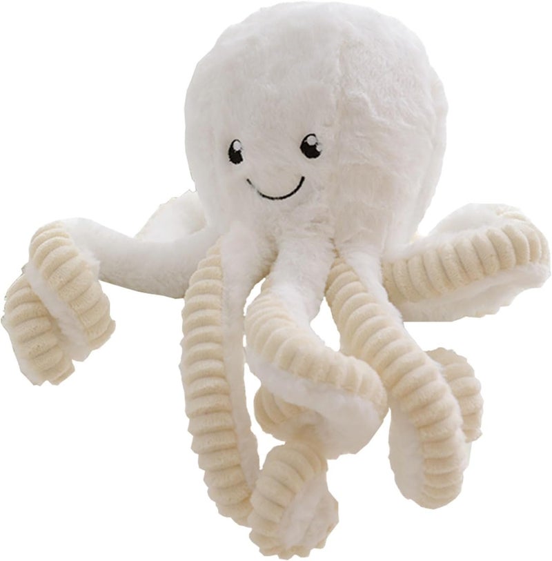 Cute Big Octopus Pillows,Interior Decoration Octopus Cushion,Soft Marine Animal Decorations (White, 7in)